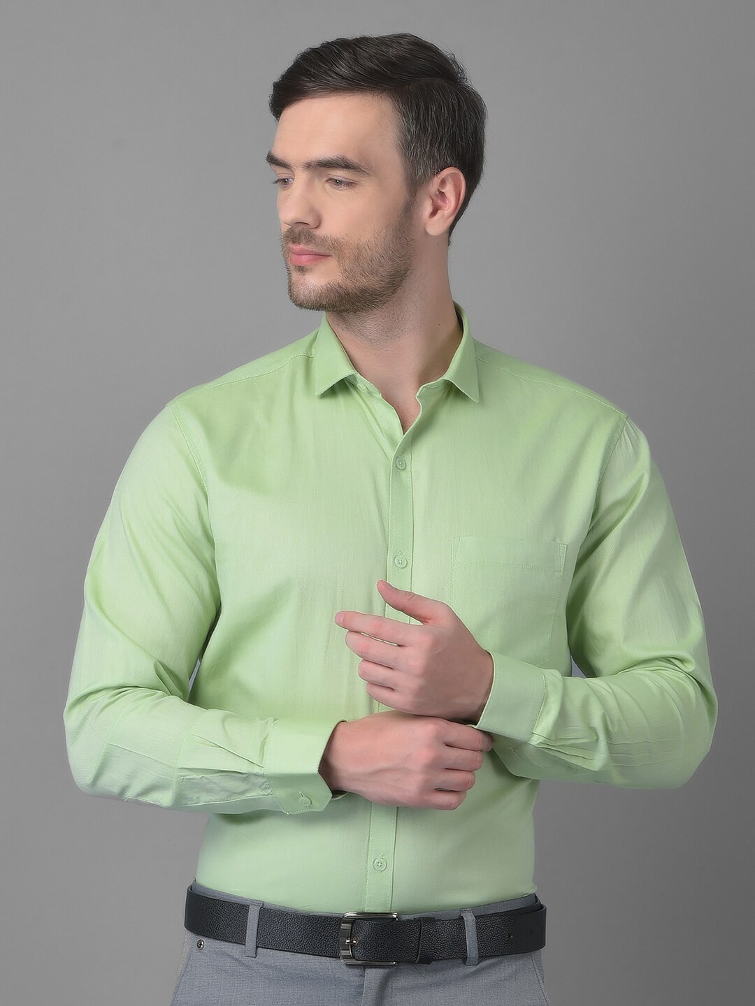 

Canary London Men Light Green Smart Slim Fit Formal Shirt
