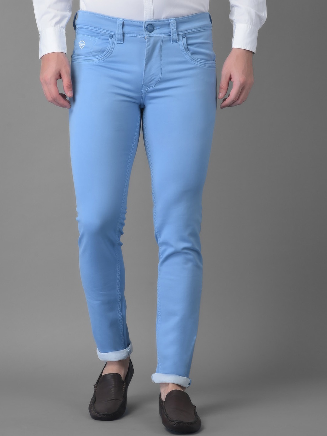 

Canary London Men Blue Smart Skinny Fit Low-Rise Printed Stretchable Jeans