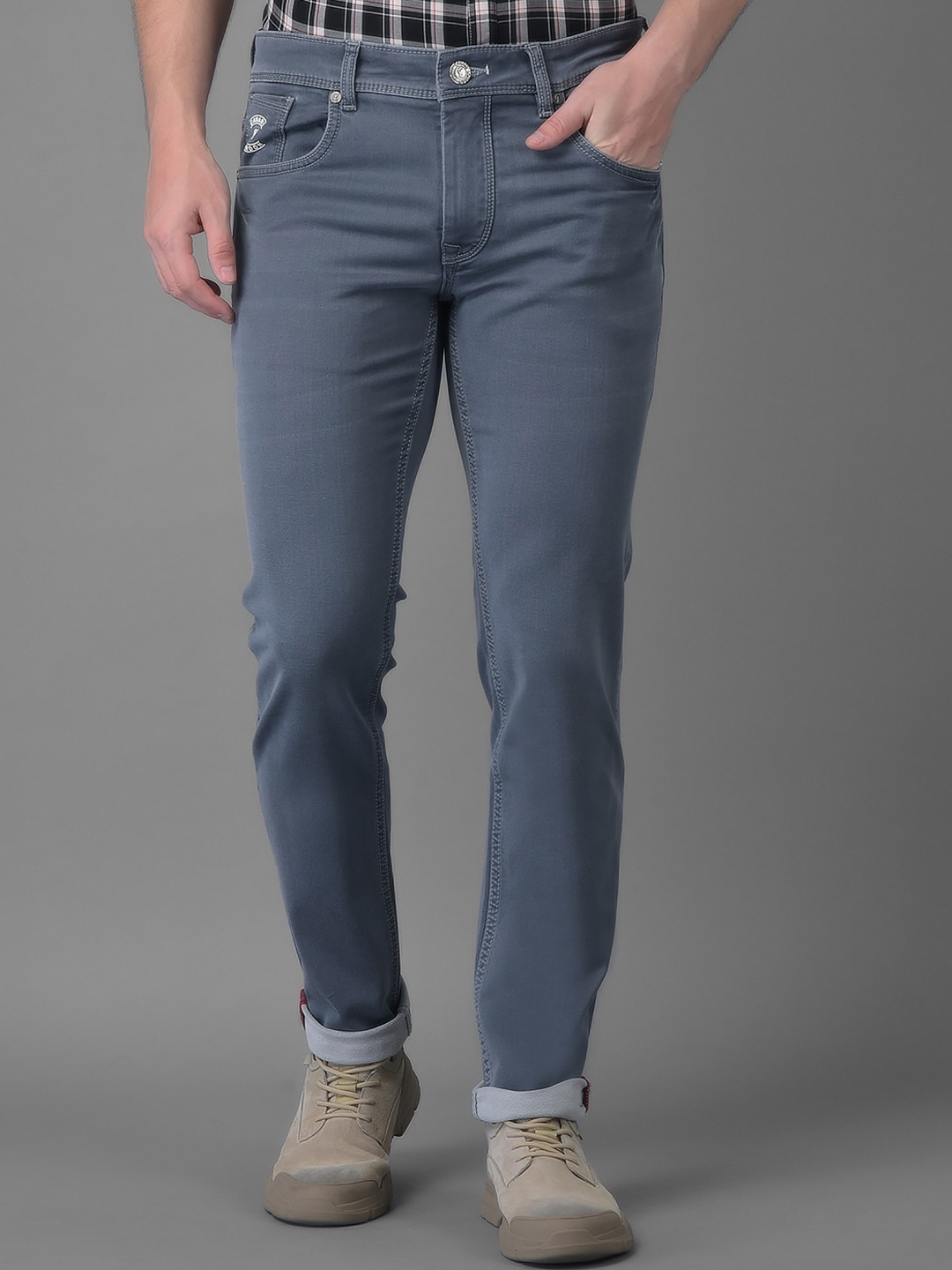 

Canary London Men Grey Smart Skinny Fit Low-Rise Stretchable Jeans
