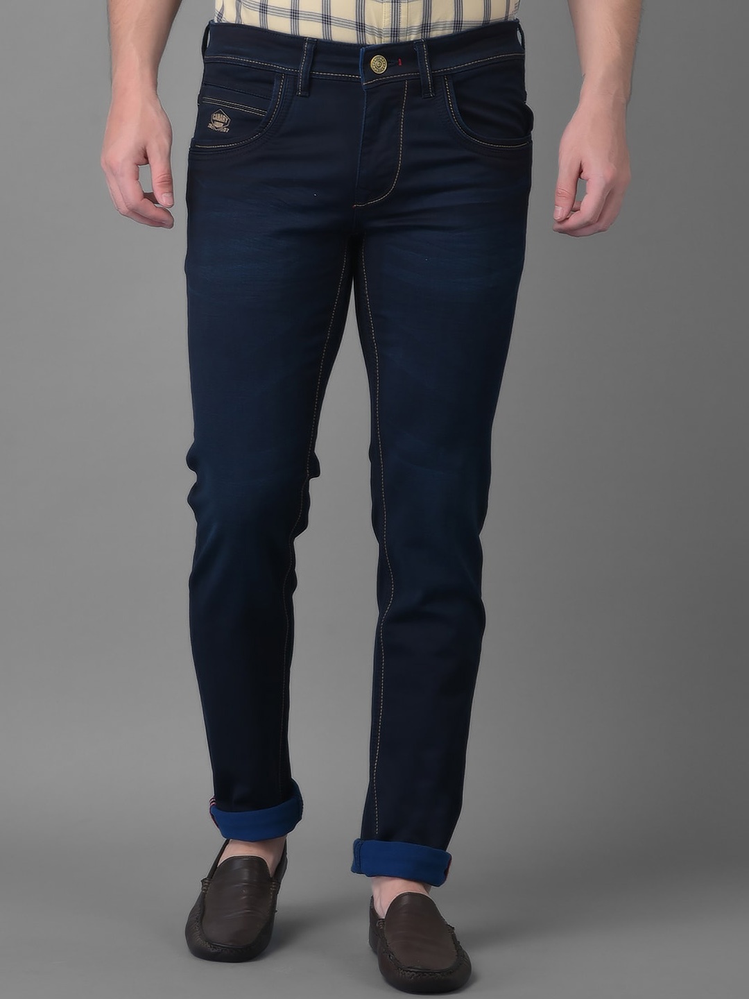 

Canary London Men Blue Smart Skinny Fit Low-Rise Printed Stretchable Jeans