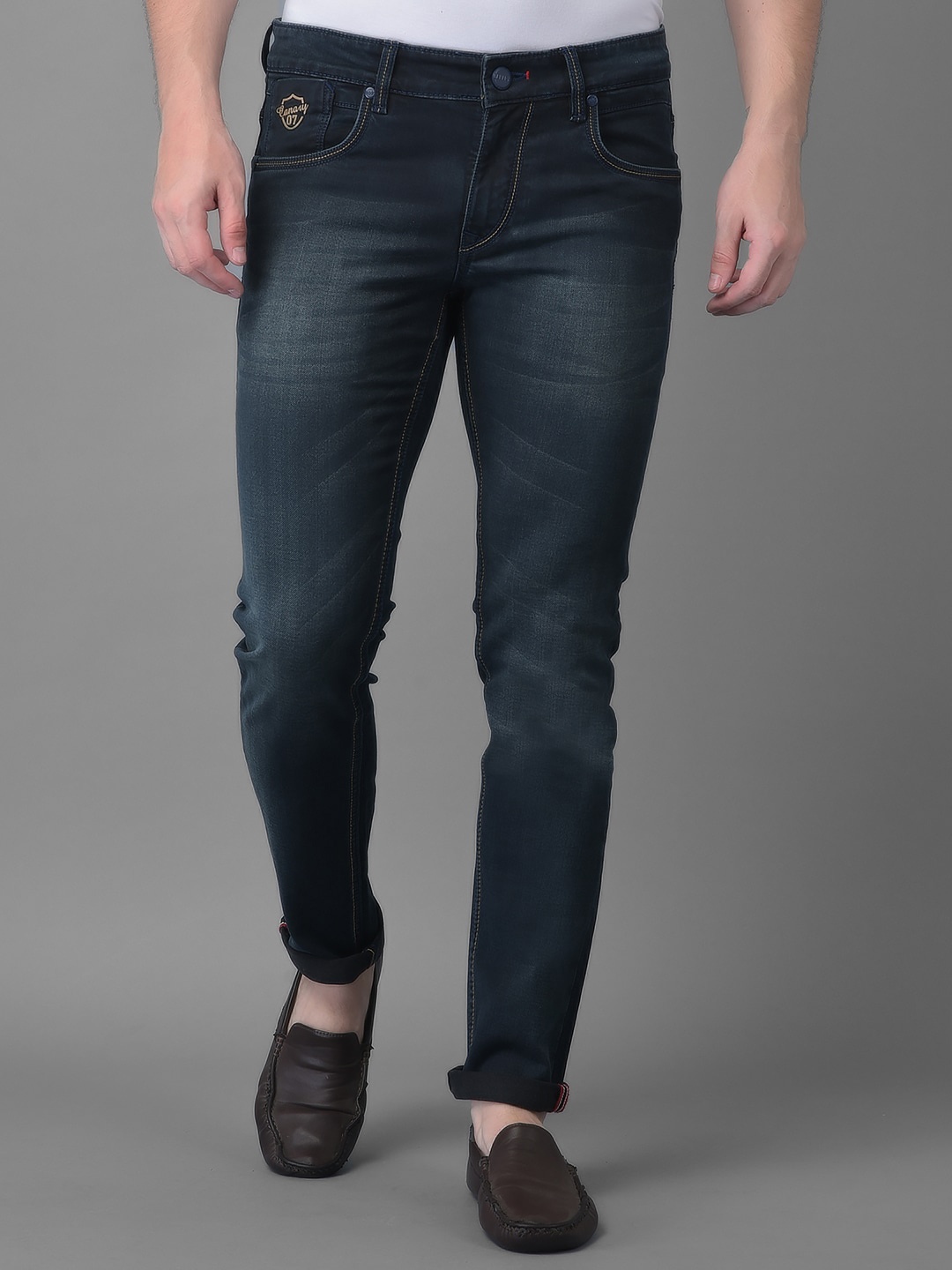 

Canary London Men Blue Smart Skinny Fit Low-Rise Light Fade Stretchable Jeans