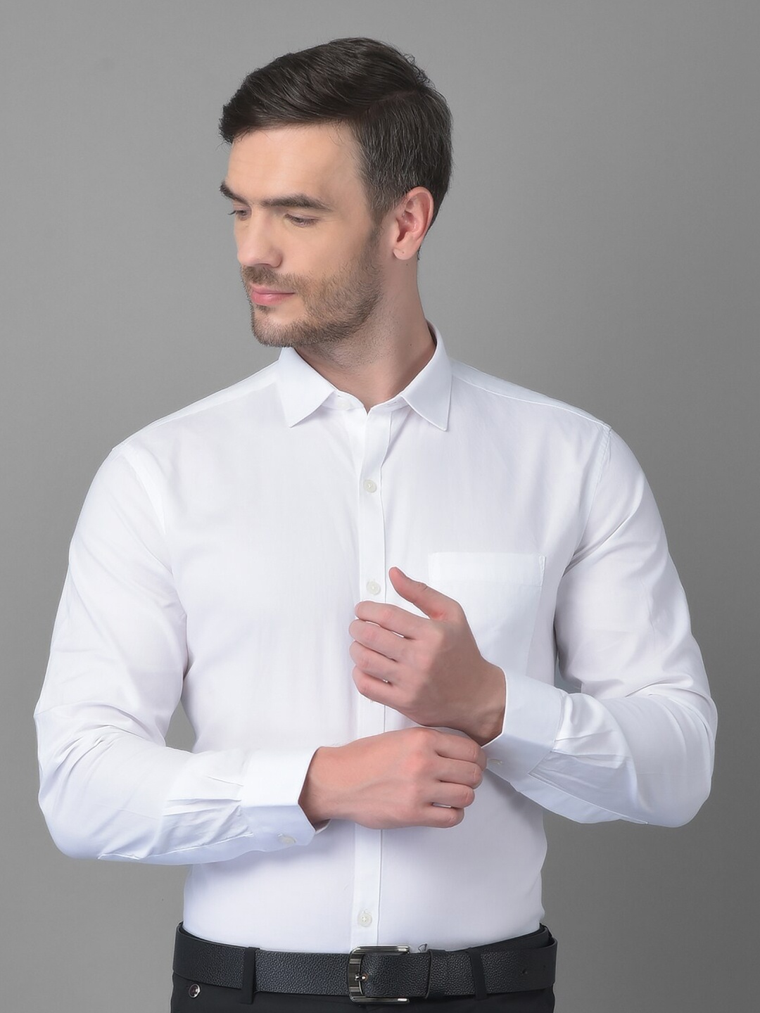 

Canary London Men White Solid Smart Formal Shirt
