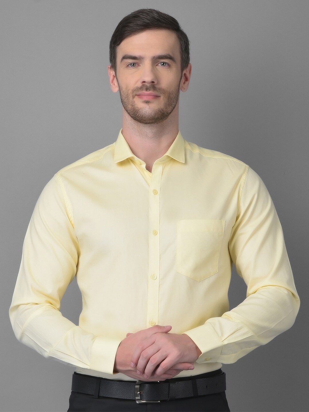 

Canary London Men Yellow Smart Slim Fit Formal Shirt