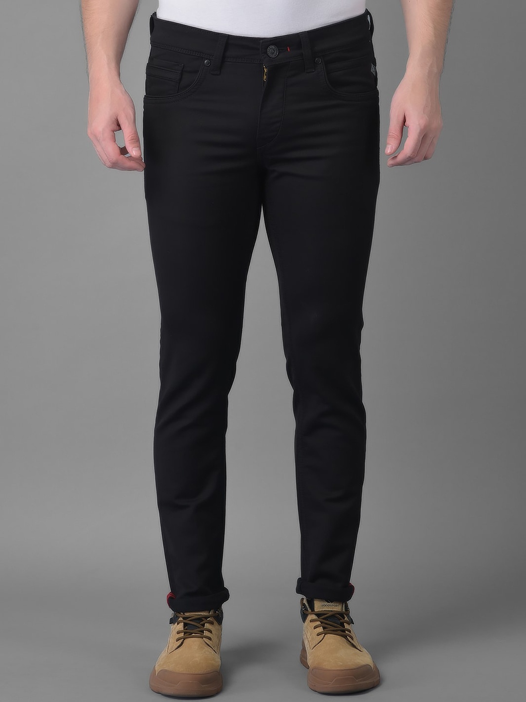

Canary London Men Black Smart Skinny Fit Low-Rise Printed Stretchable Jeans