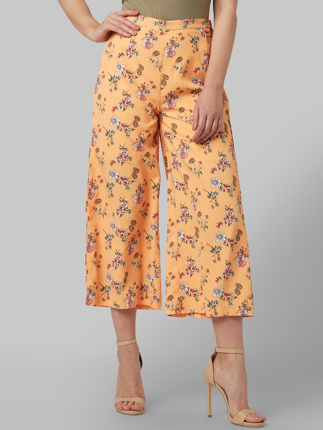 

Park Avenue Women Orange Floral Printed Culottes Trouser