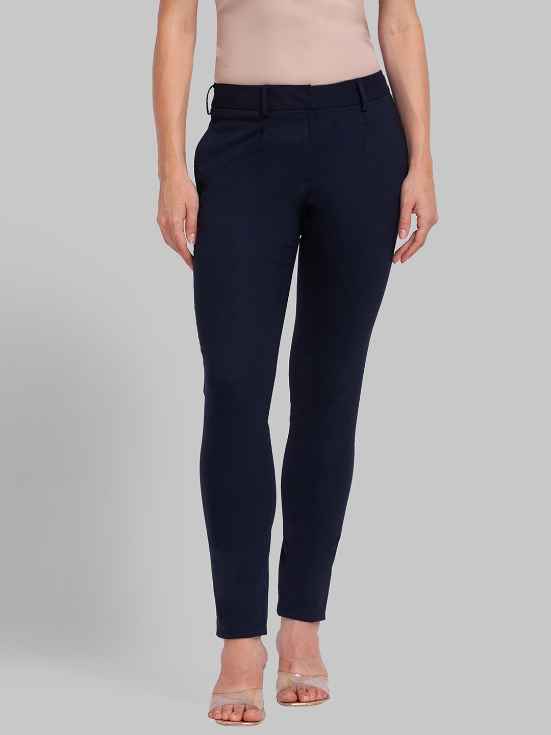 

Park Avenue Women Blue Tapered Fit Trousers