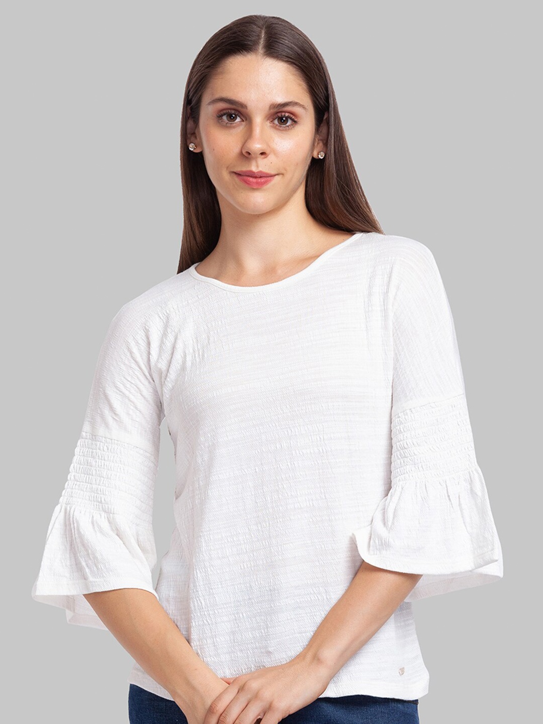 

Park Avenue Woman Plus Size White Bell Sleeves Top
