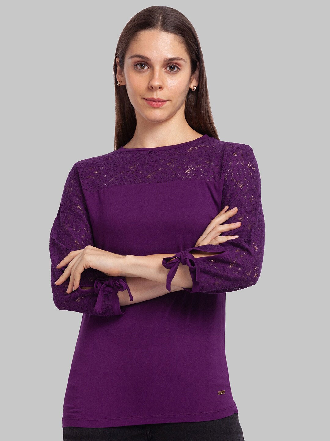 

Park Avenue Women Purple Lace Top