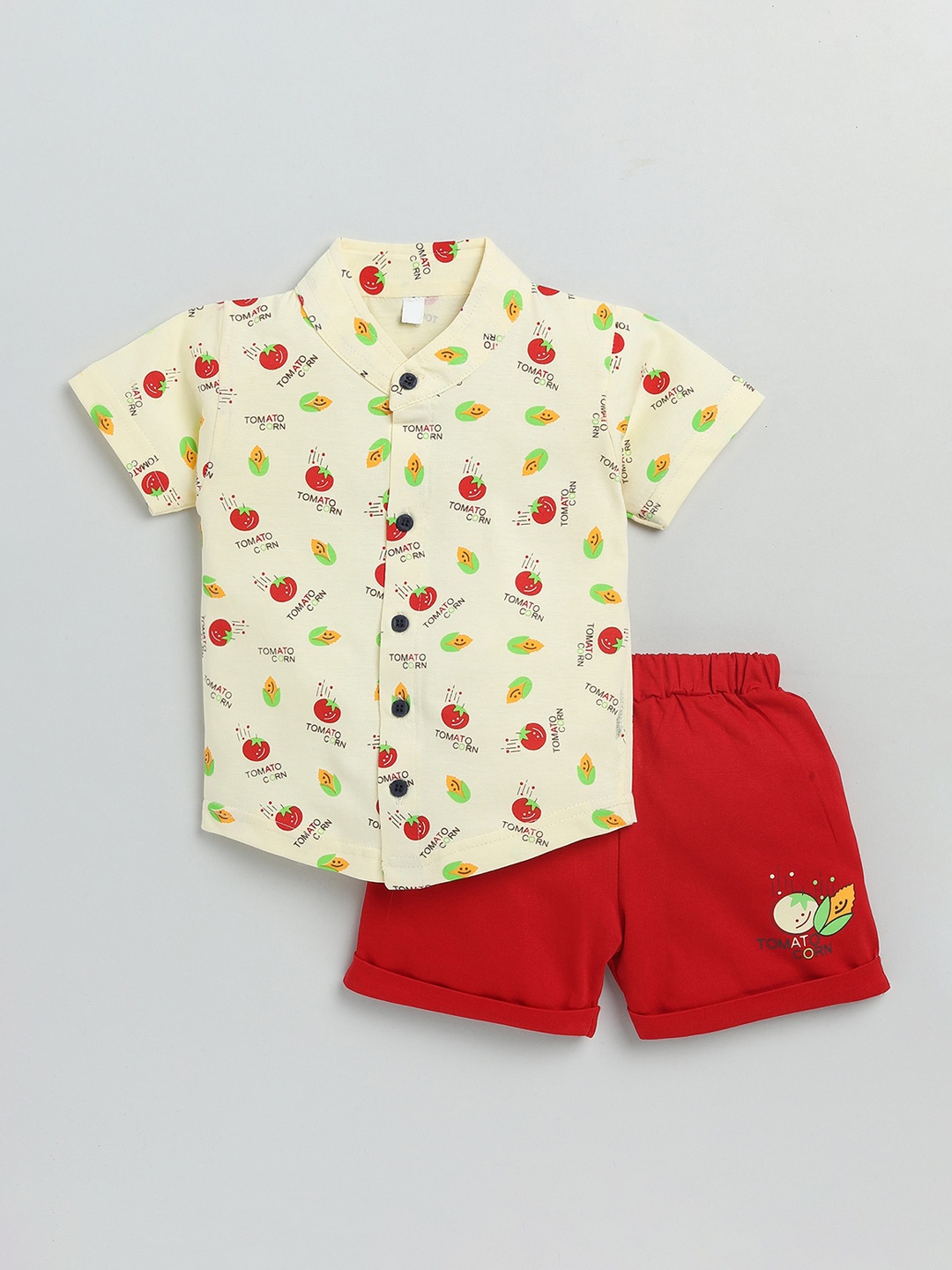 

Toonyport Boys Yellow & Red Printed T-shirt with Shorts