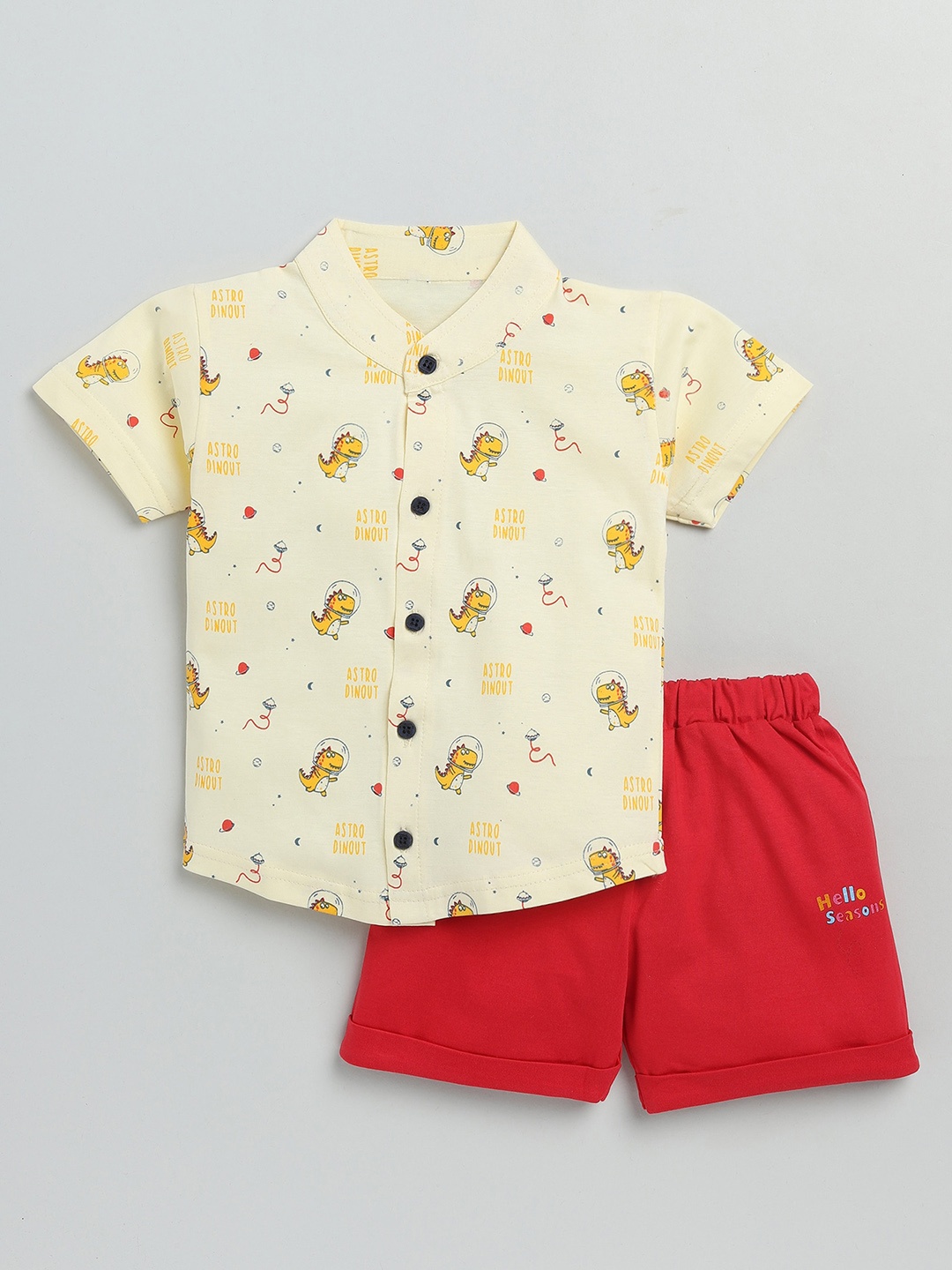 

Toonyport Boys Yellow & Red Printed Shirt with Shorts
