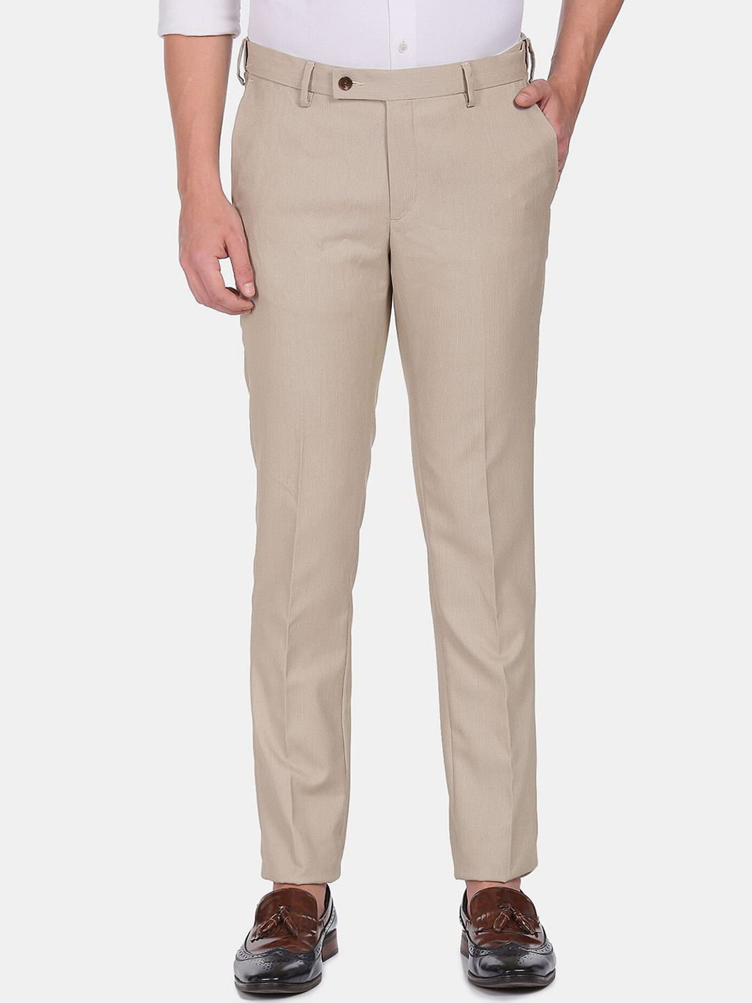 

Arrow Men Beige Regular Fit Autoflex Formal Trousers