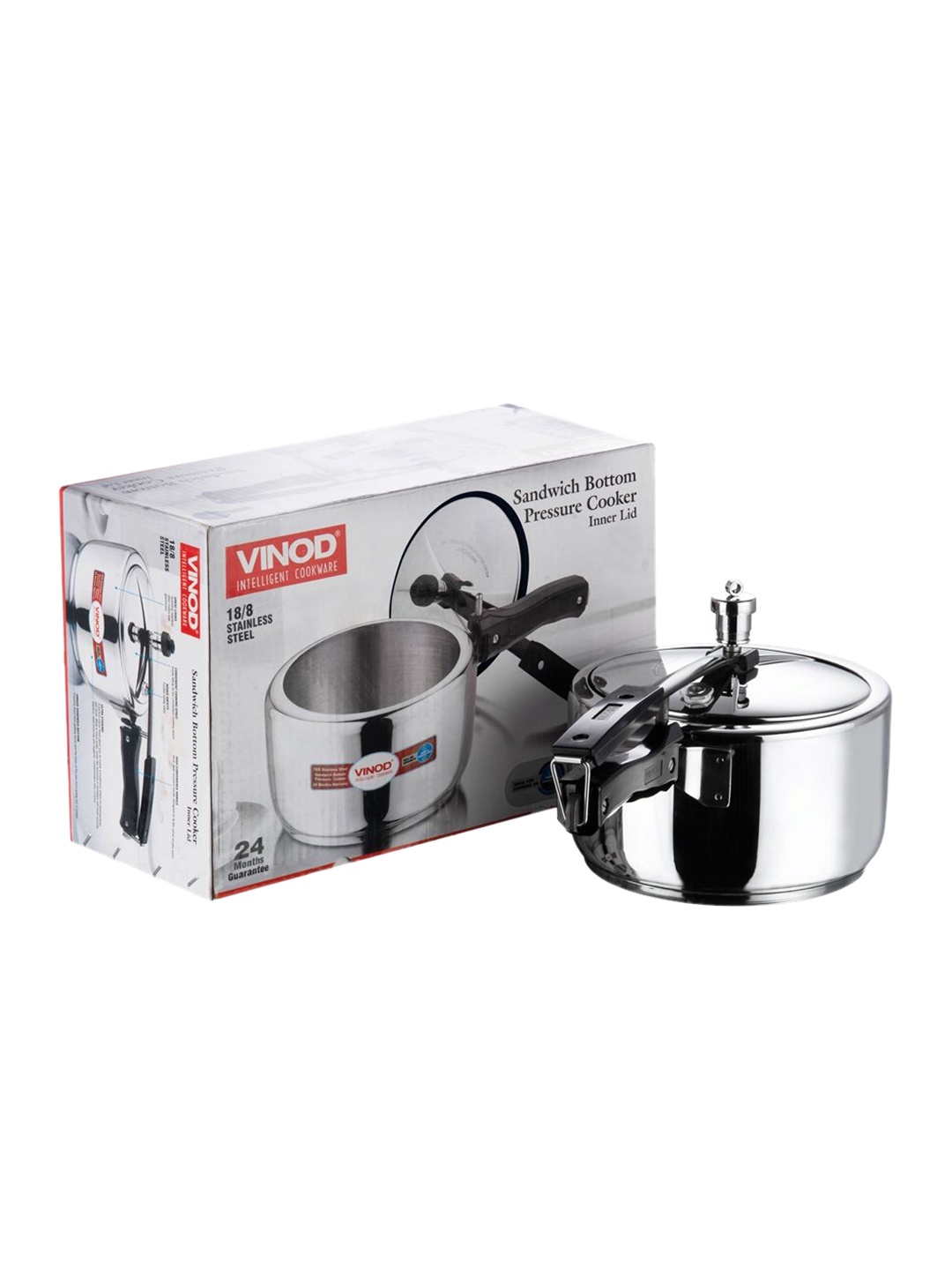 

Vinod Silver-Toned Solid Dishwasher safe Stainless Steel Pressure Cooker