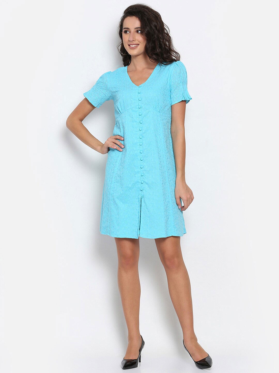 

MARC LOUIS Blue A-Line Dress