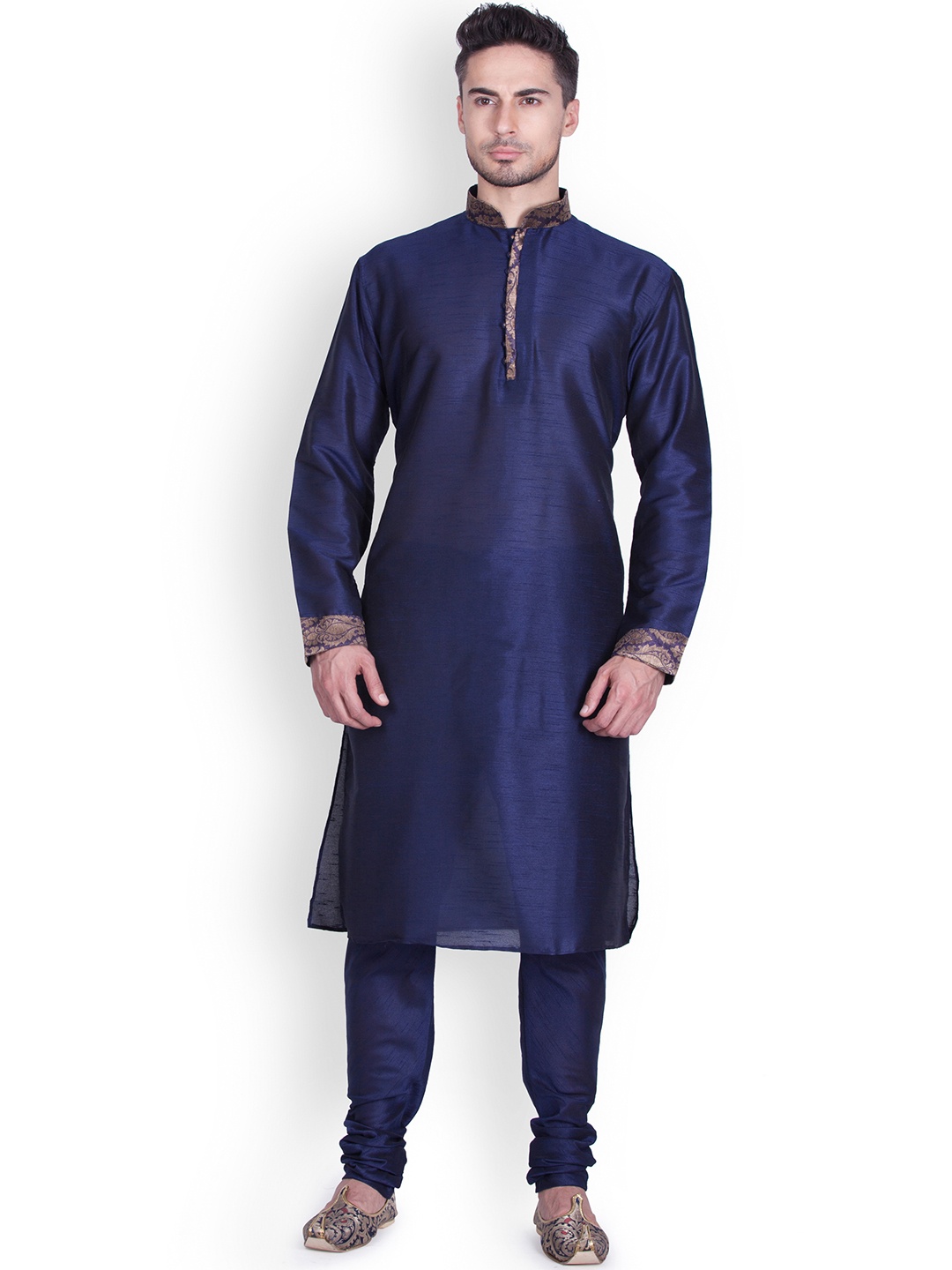 

Sanwara Men Navy Solid Kurta Pyjama, Navy blue