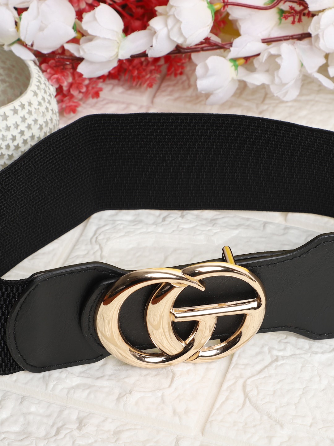 

The Mini NEEDLE Women Black Textured Belt