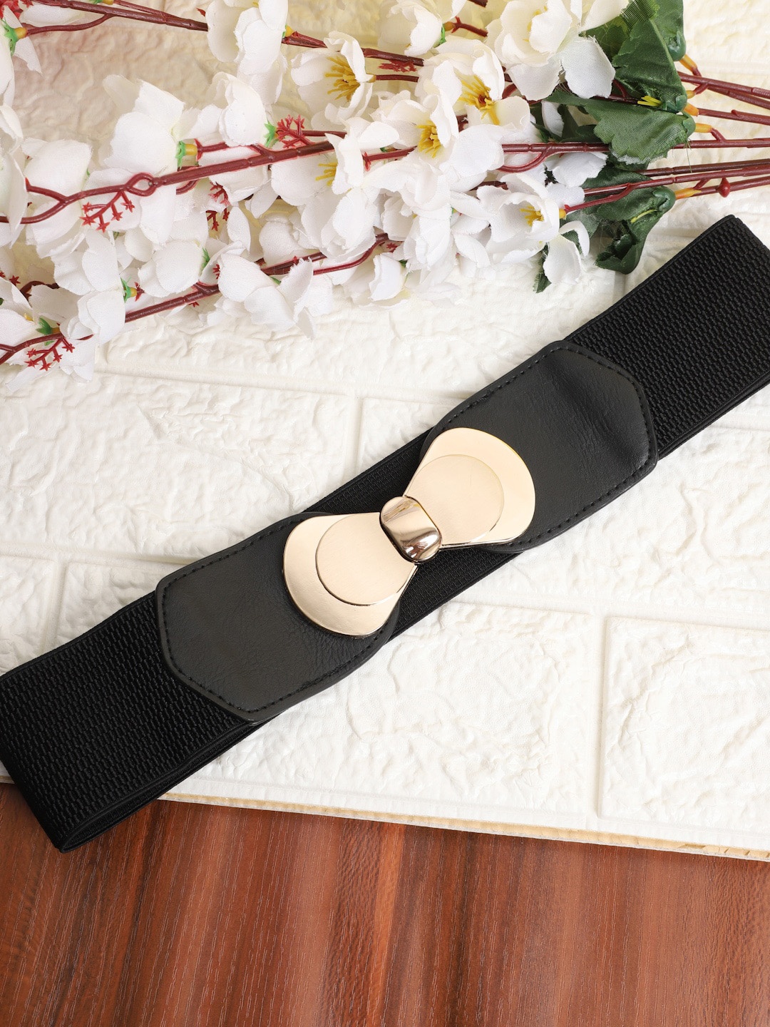 

The Mini NEEDLE Women Black Embellished Belt