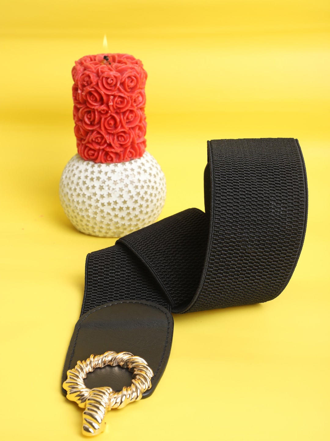 

The Mini NEEDLE Women Black Textured Belt