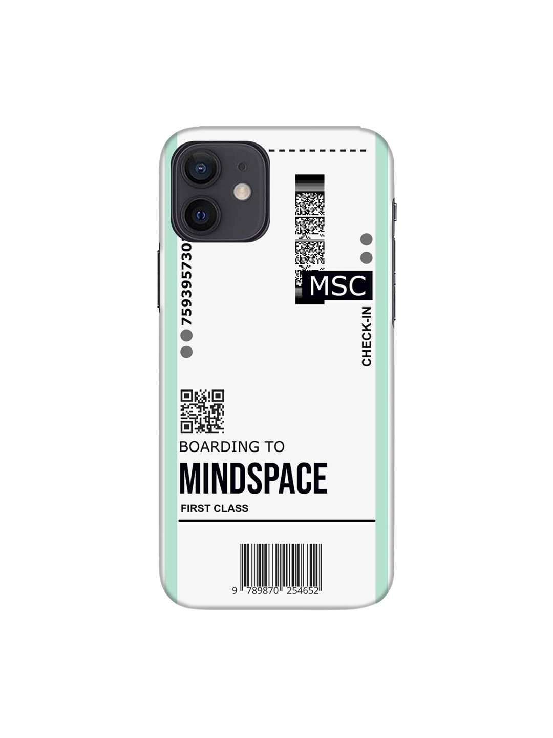 

Bewakoof Off White Mindspace Ticket Printed iPhone 12 Back Case
