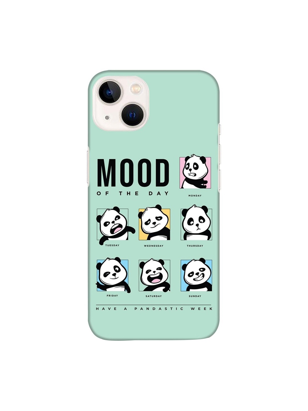 

Bewakoof Sea Green Moody Panda Printed iPhone 13 Back Case