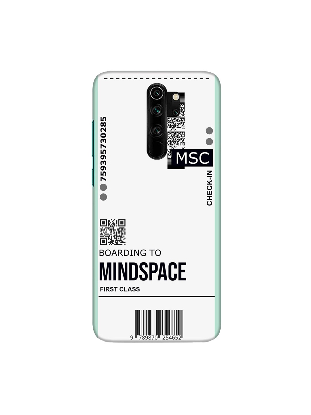 

Bewakoof White Mindspace Ticket Printed Xiaomi Redmi Note 8 Pro Mobile Back Case