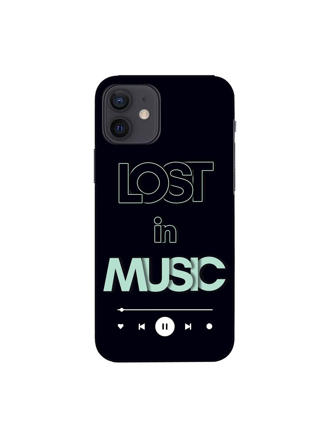 

Bewakoof Black & Green Lost In Music Printed iPhone 12 Mobile Case