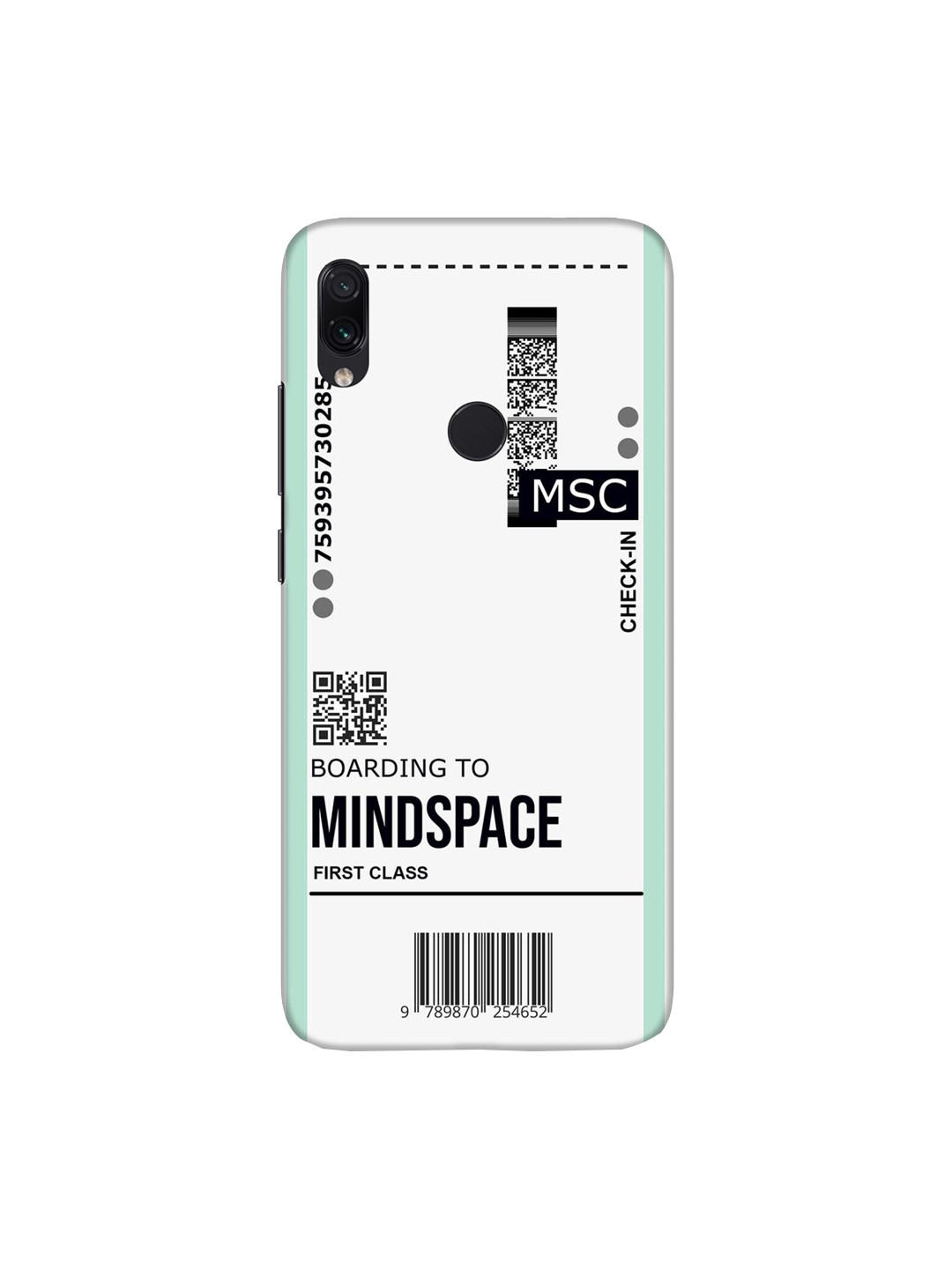 

Bewakoof Off White Mobile & Black Mindspace Ticket Xiaomi Redmi Note 7S Designer Hard Back Cover