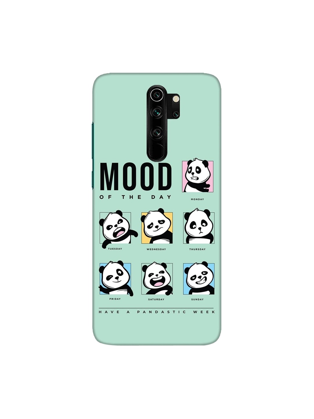 

Bewakoof Sea Green Printed Moody Panda Xiaomi Redmi Note 8 Pro Back Case