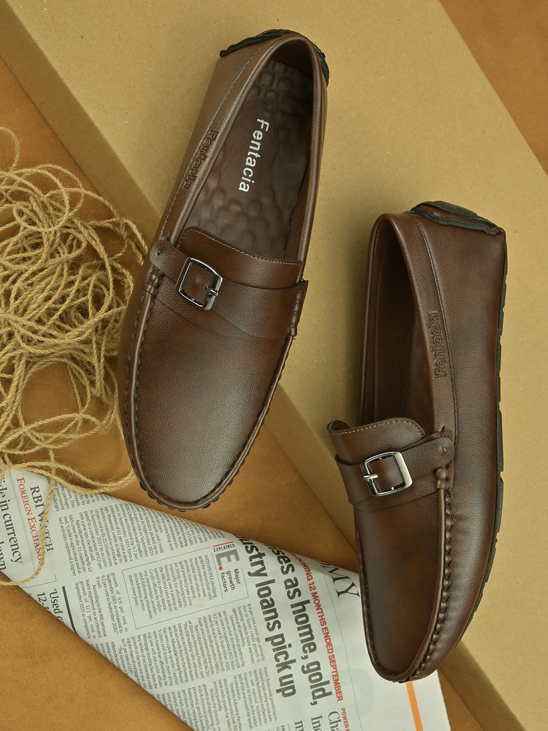 

Fentacia Men Brown Perforations Loafers