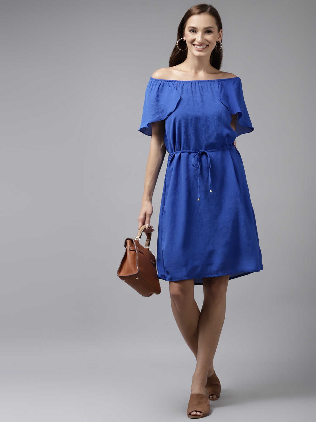 

Aarika Blue Off-Shoulder Dress