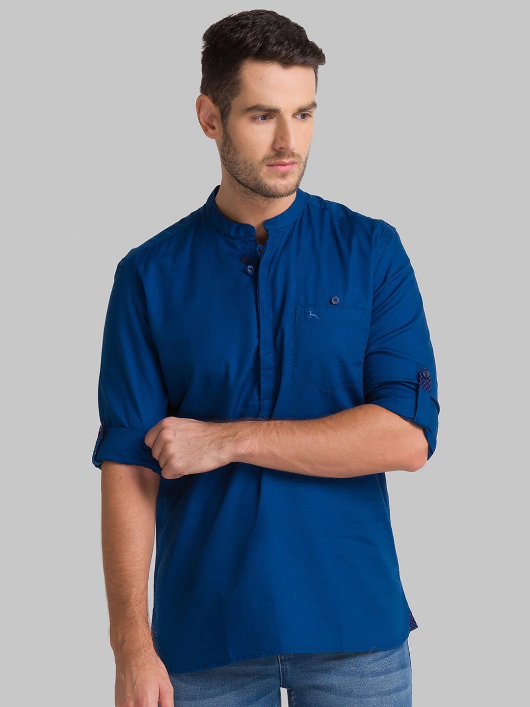 

Parx Men Blue Slim Fit Casual Shirt