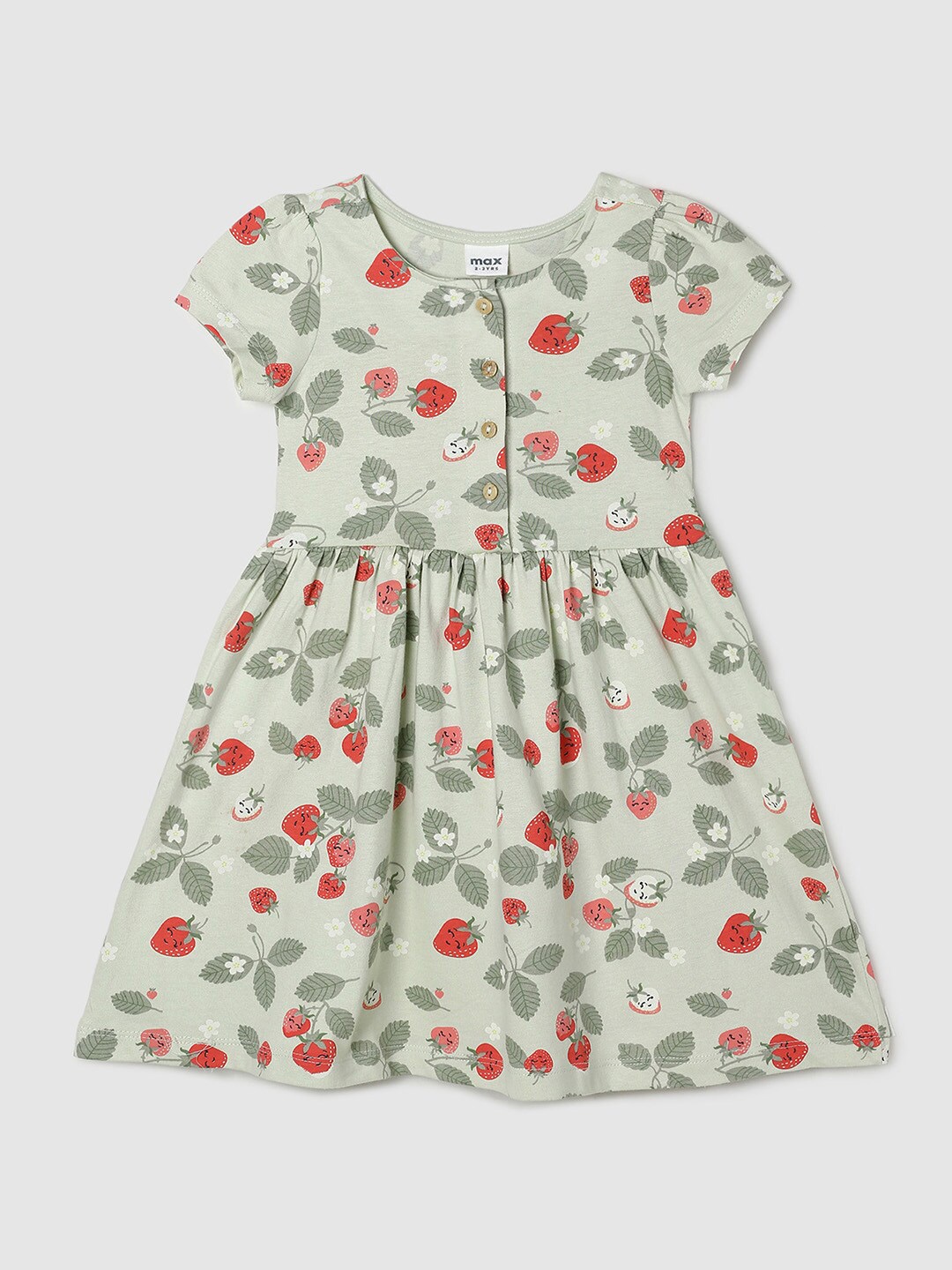 

max Kids Floral Green Dress