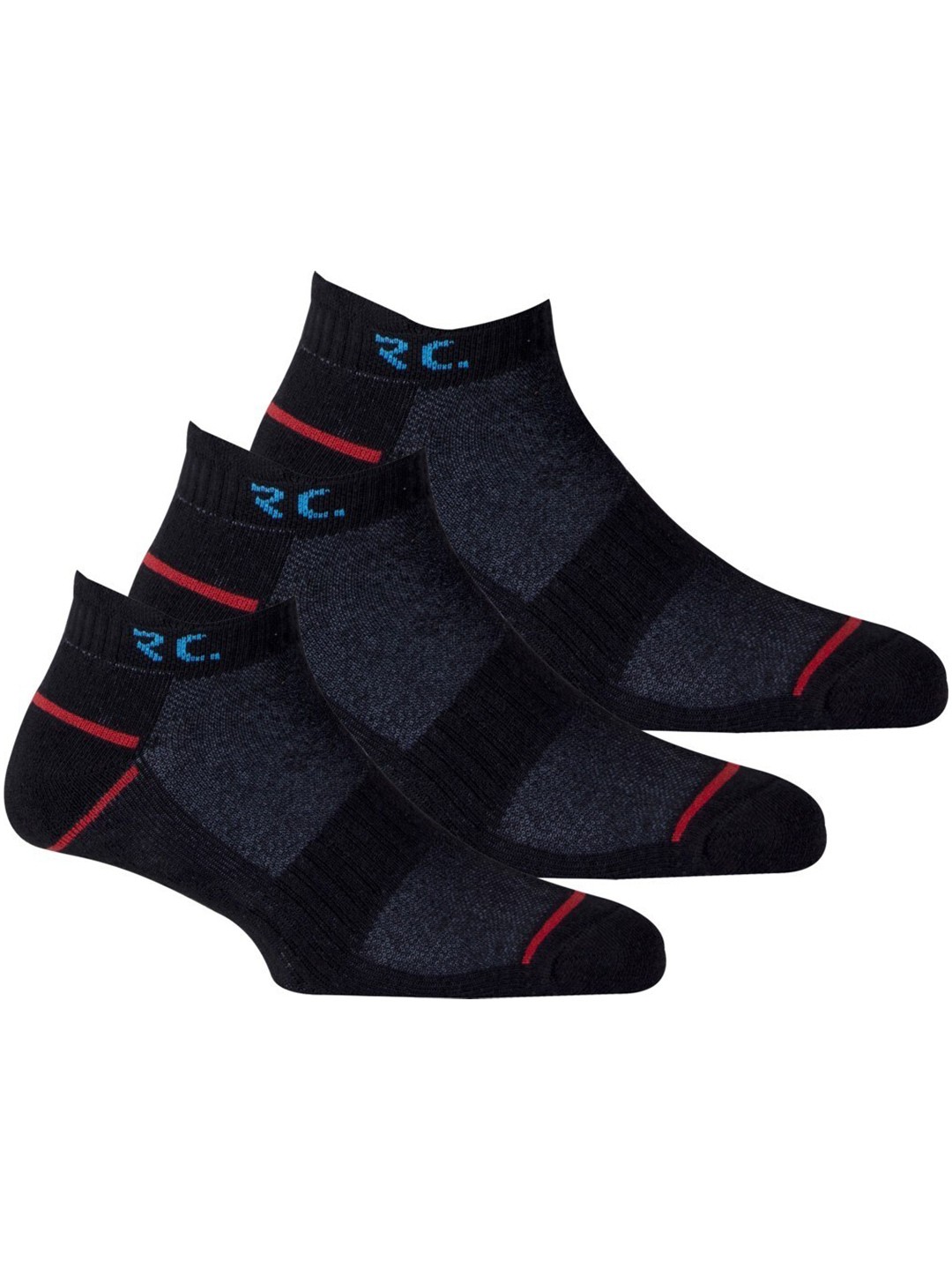 

RC. ROYAL CLASS Men Pack Of 3 Black Patterned Ankle-Length Socks