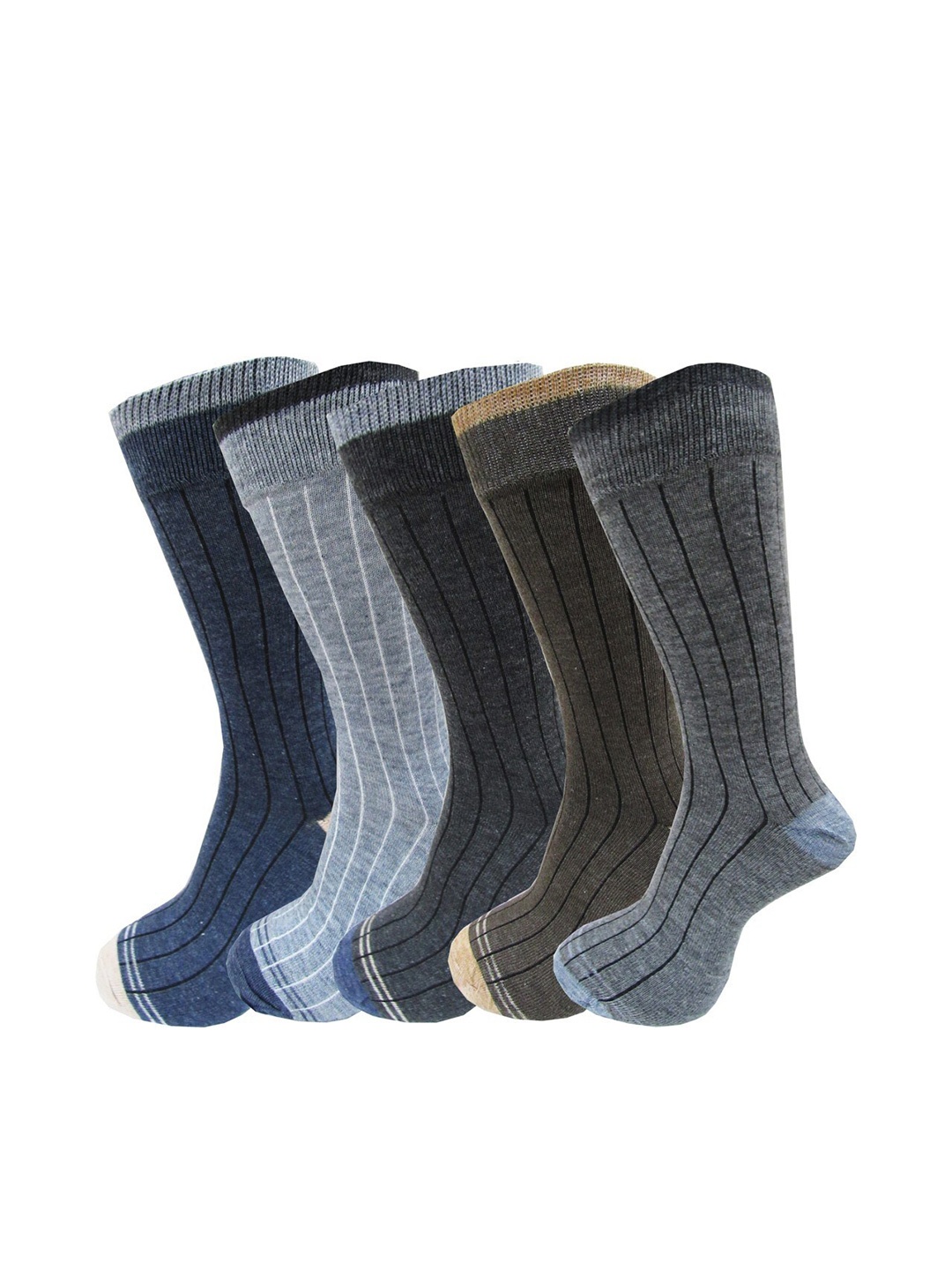 

RC. ROYAL CLASS Men Pack Of 5 Patterned Calf Length Socks, Multi