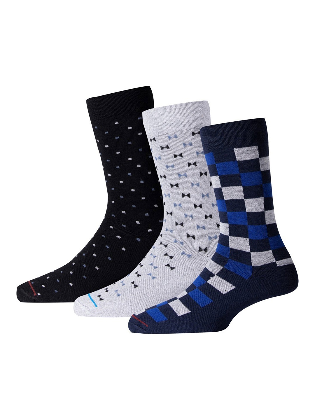 

RC. ROYAL CLASS Men Pack Of 3 Printed Calf Length Socks, Blue