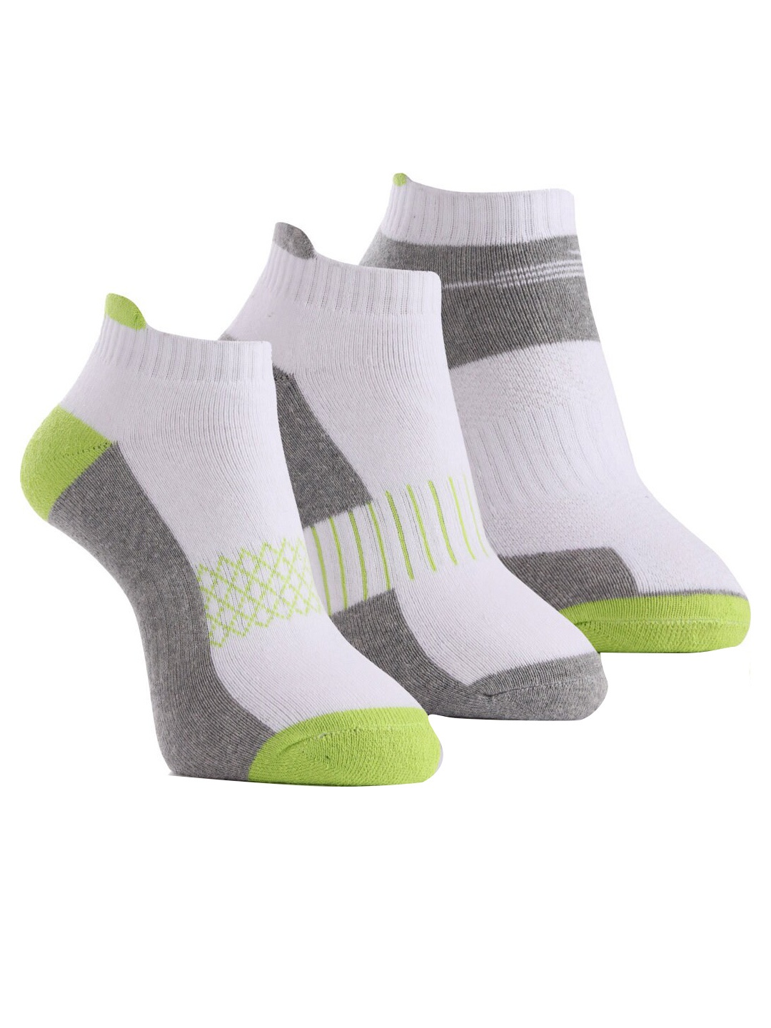 

RC. ROYAL CLASS Men Pack Of 3 Patterned Ankle Length Socks, White