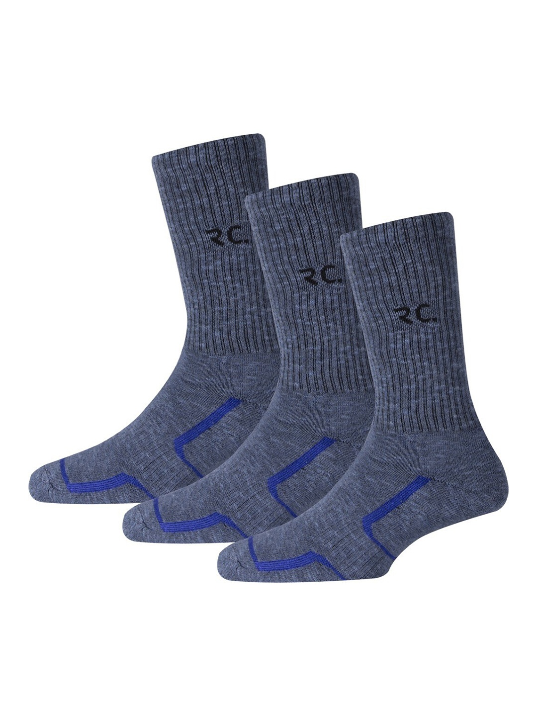 

RC. ROYAL CLASS Men Pack Of 3 Patterned Calf-Length Socks, Navy blue