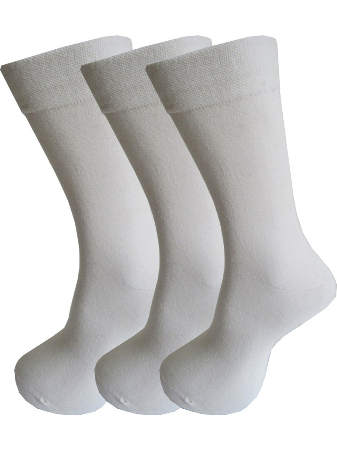 

RC. ROYAL CLASS Men Pack of 3 White Solid White Calf-Length Socks