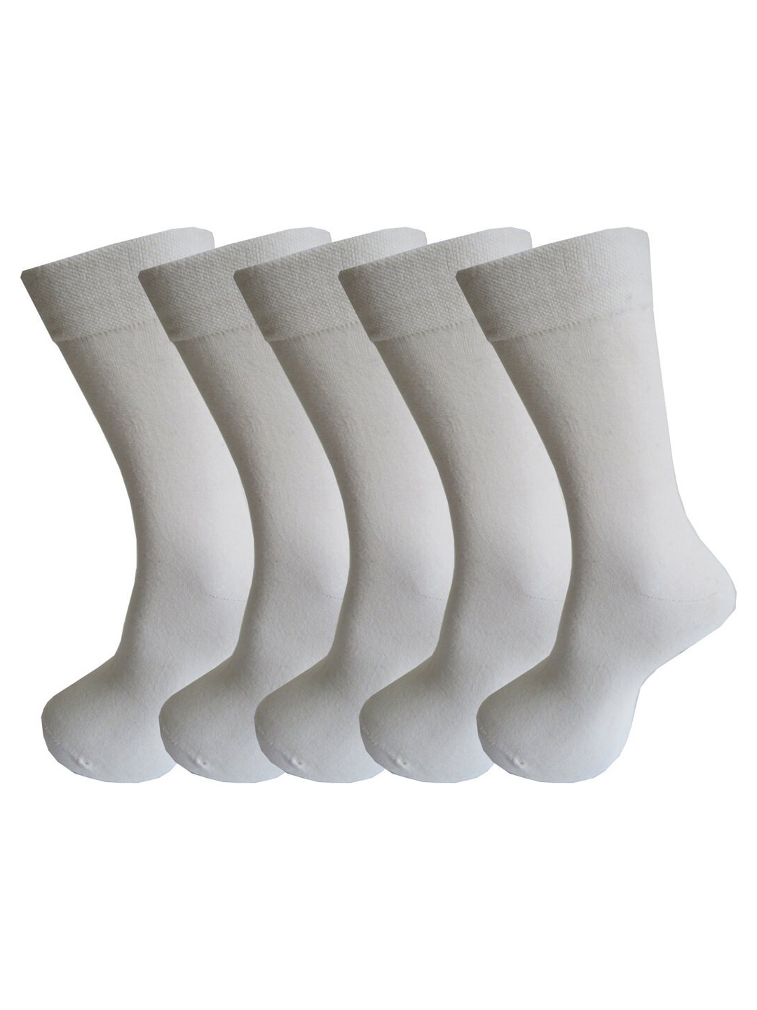 

RC. ROYAL CLASS Men Pack Of 5 Solid Calf-Length Socks, White