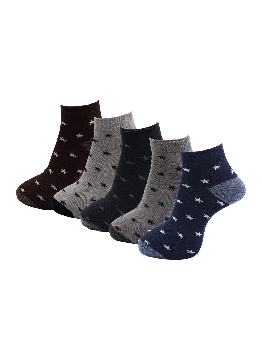 

RC. ROYAL CLASS Men Pack Of 5 Patterned Cotton Calf-Length Socks, Black