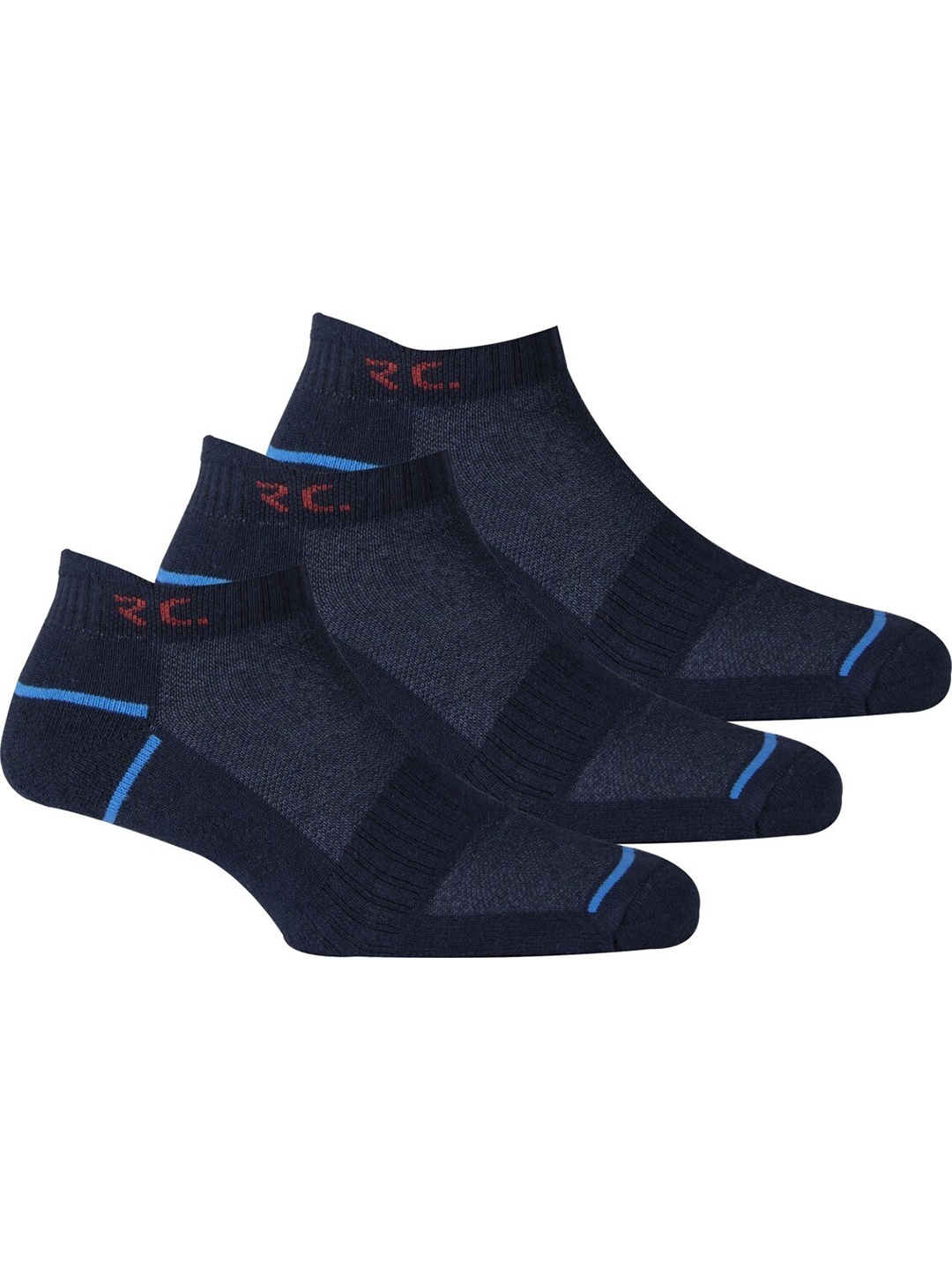 

RC. ROYAL CLASS Men Pack Of 3 Patterned Ankle Length Socks, Navy blue