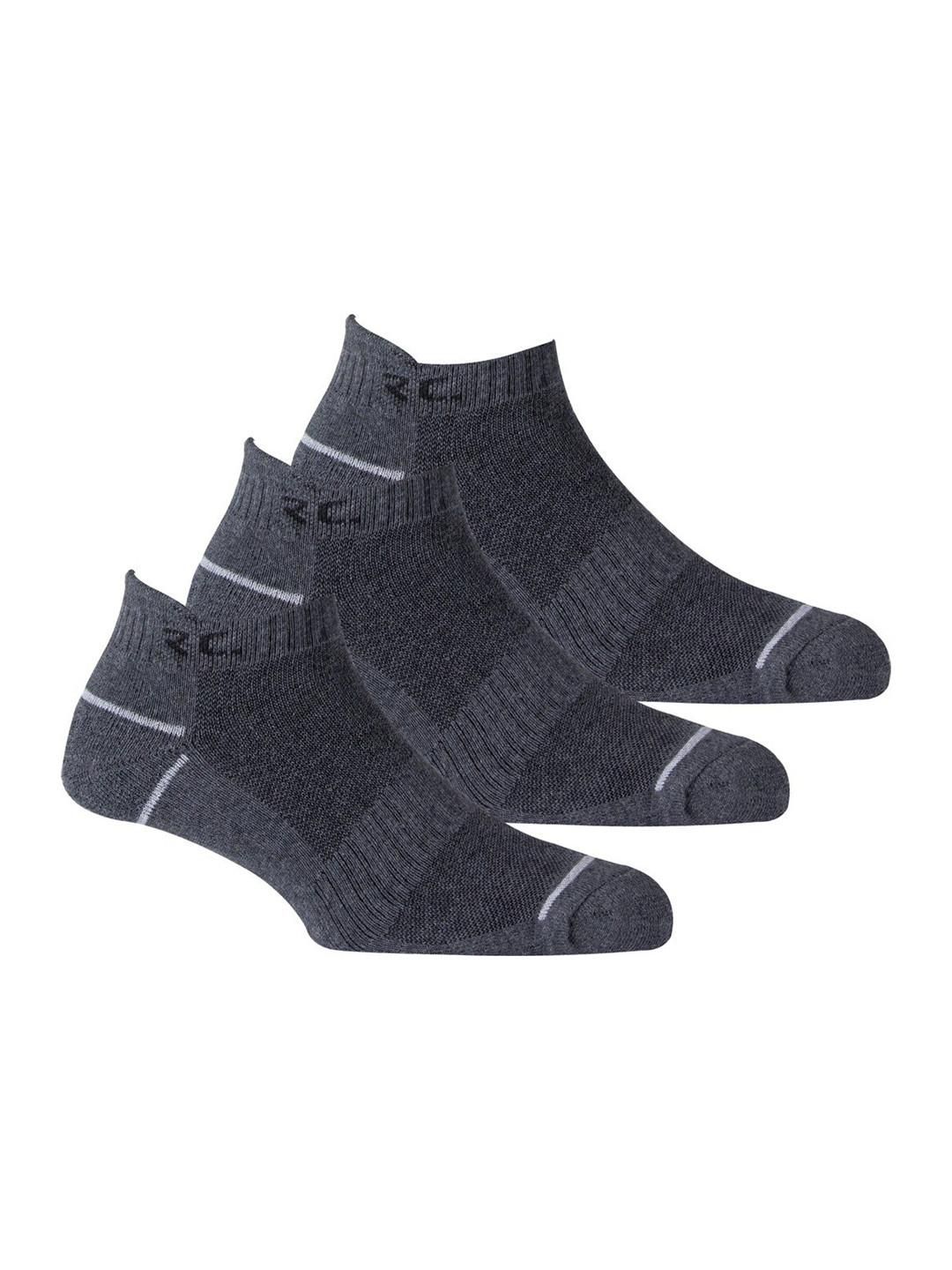 

RC. ROYAL CLASS Men Pack Of 3 Patterned Ankle Length Socks, Black