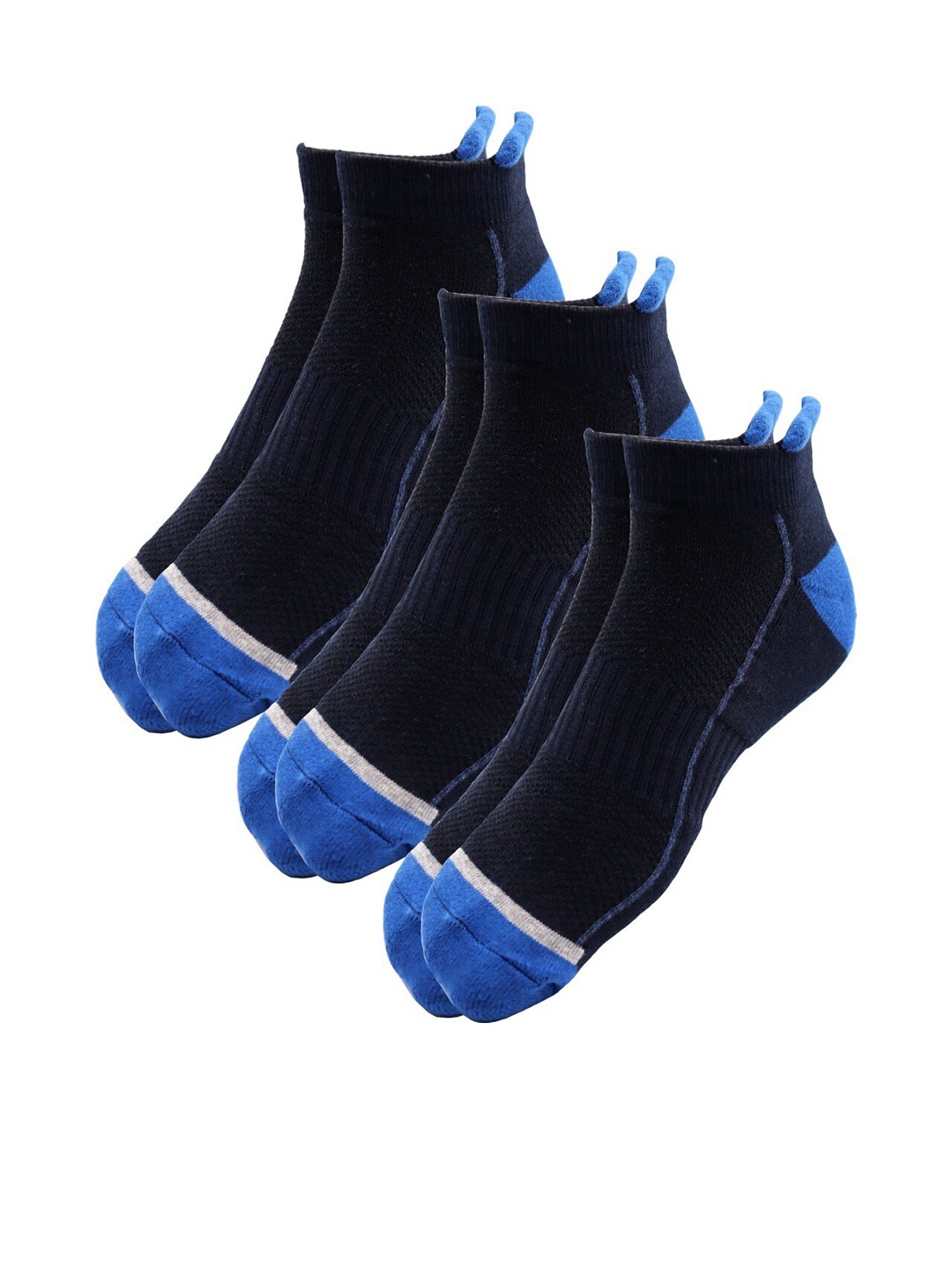 

RC. ROYAL CLASS Men Pack Of 3 Blue Patterned Ankle-Length Socks