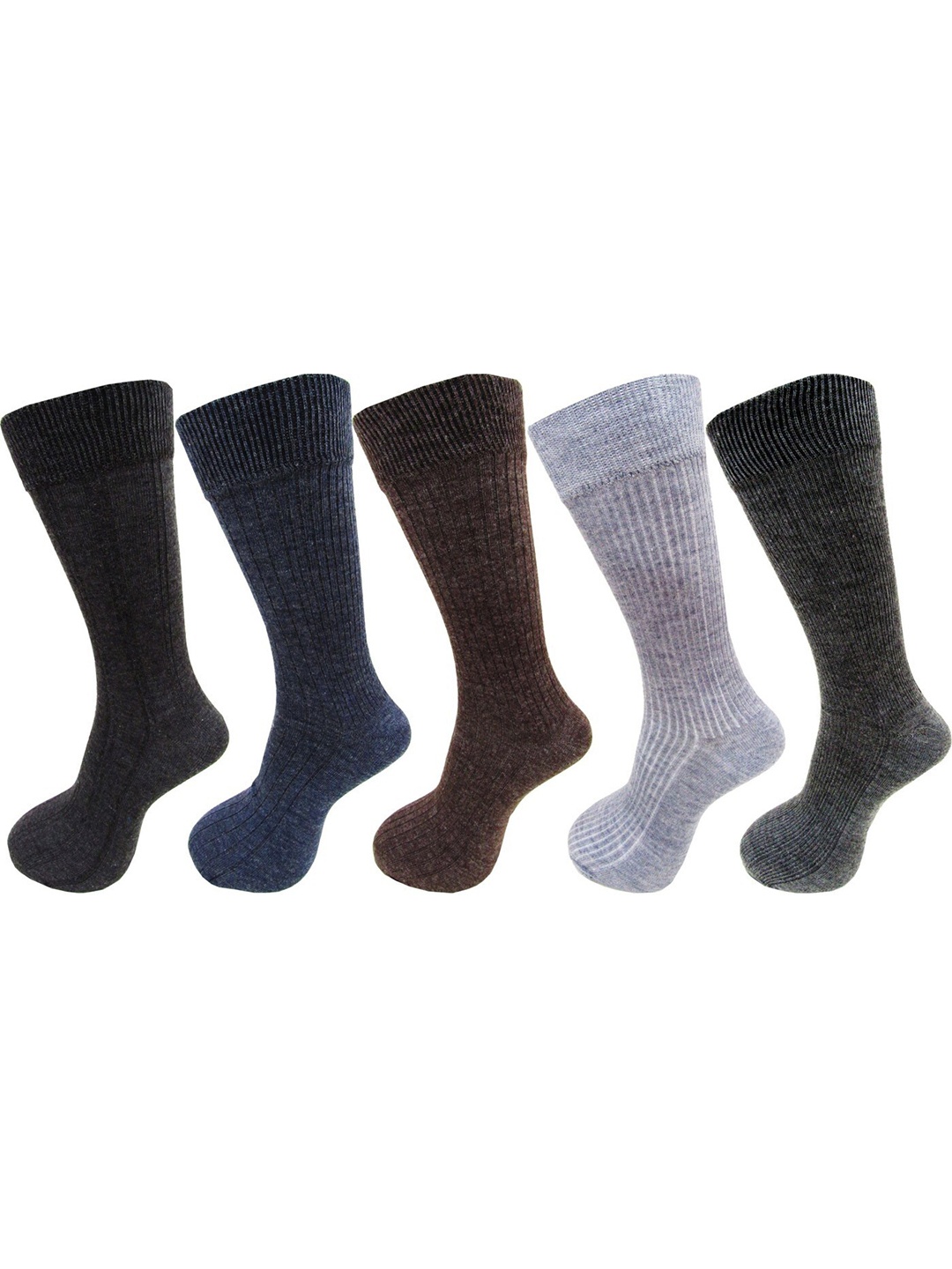 

RC. ROYAL CLASS Men Pack Of 5 Solid Calf Length Socks, Grey