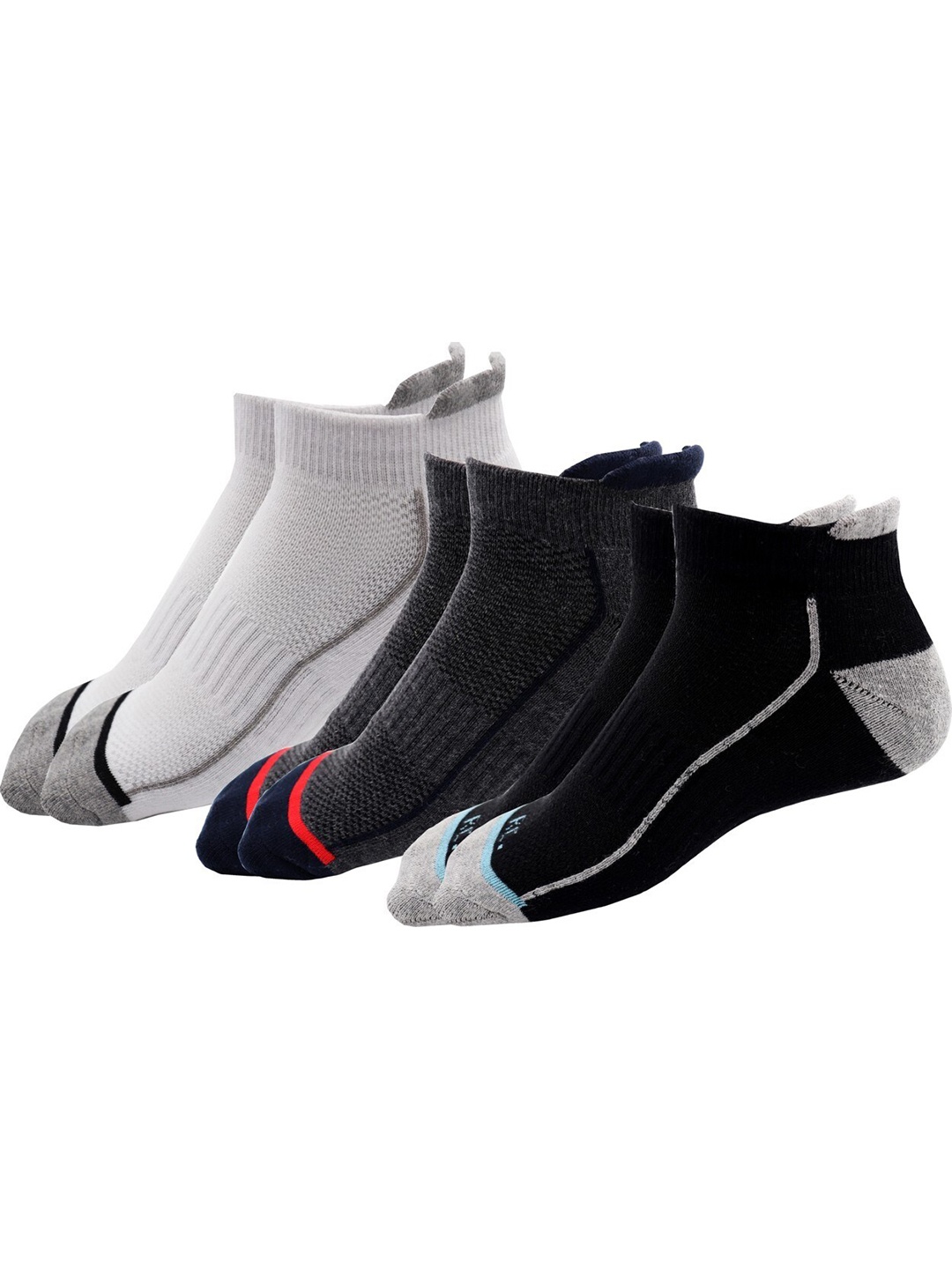

RC. ROYAL CLASS Men Pack Of 3 Patterned Ankle Length Socks, White