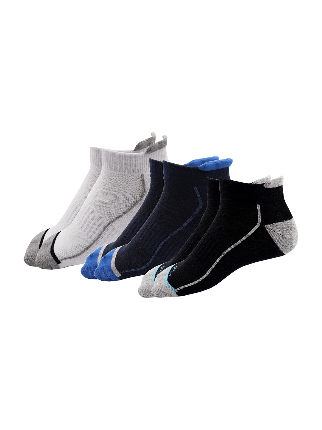 

RC. ROYAL CLASS Men Pack Of 3 Patterned Ankle Length Socks, White