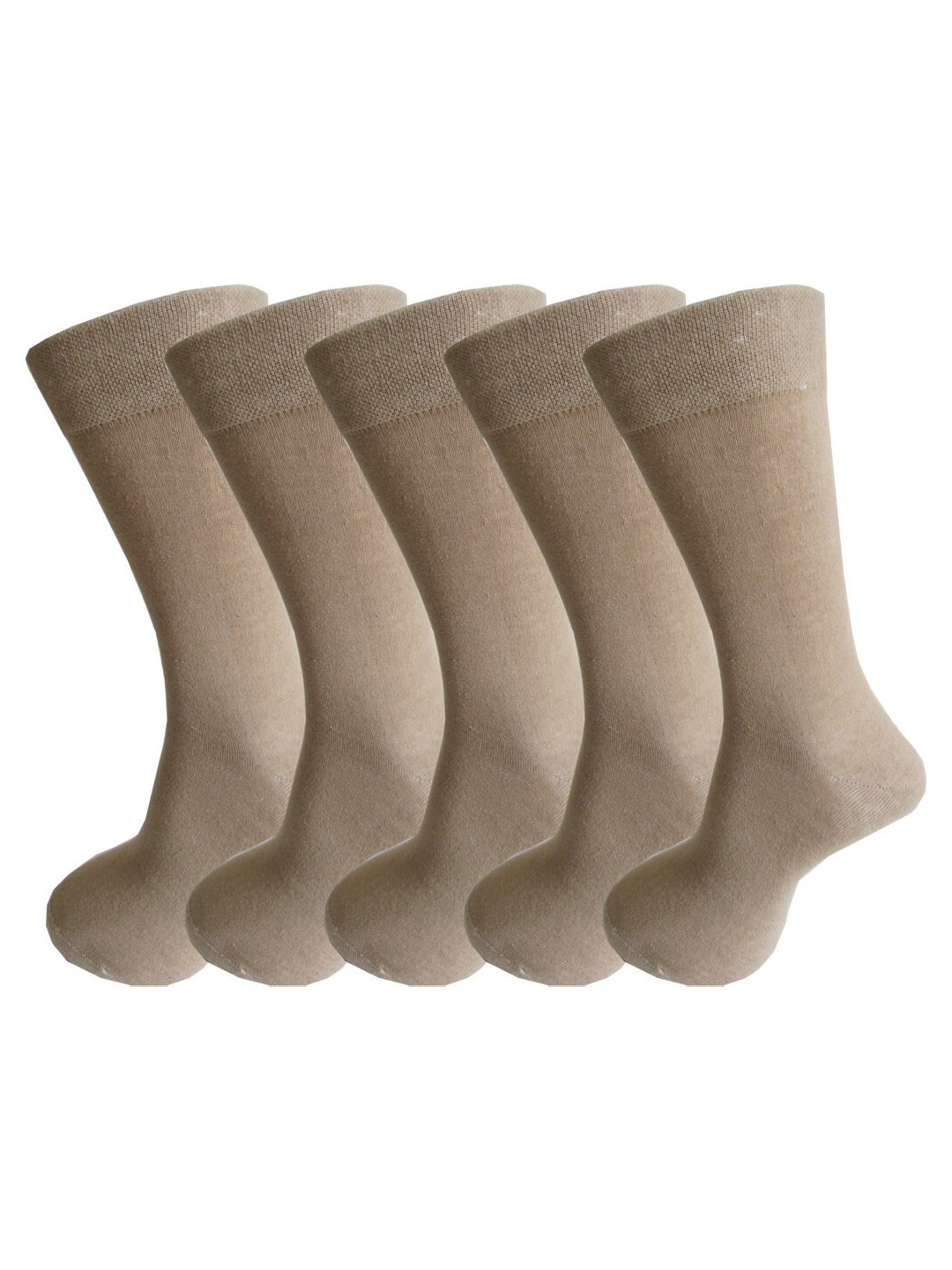 

RC. ROYAL CLASS Men Pack Of 5 Solid Calf-Length Socks, Beige