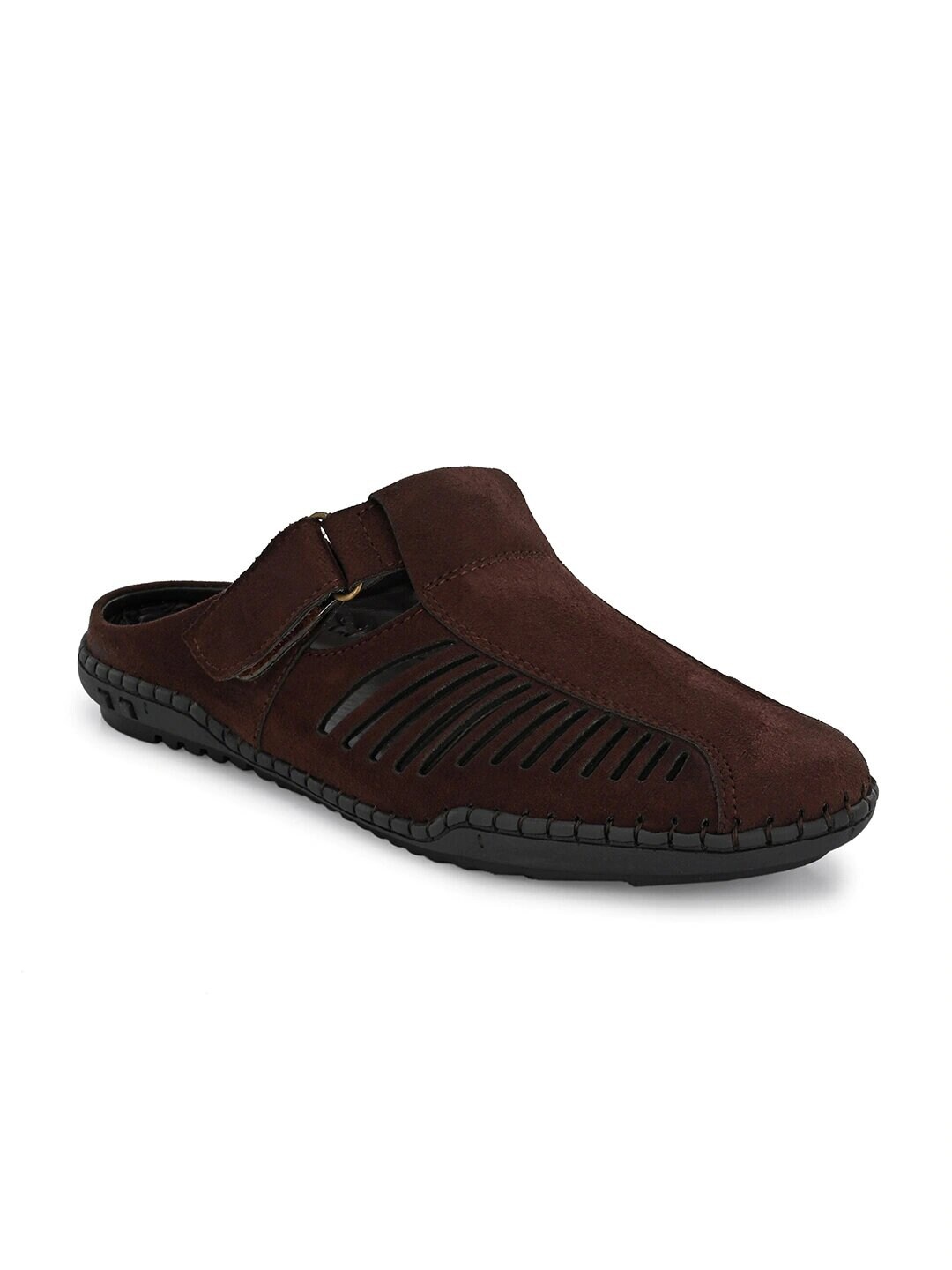

MENGLER Men Brown & Black Shoe-Style Sandals