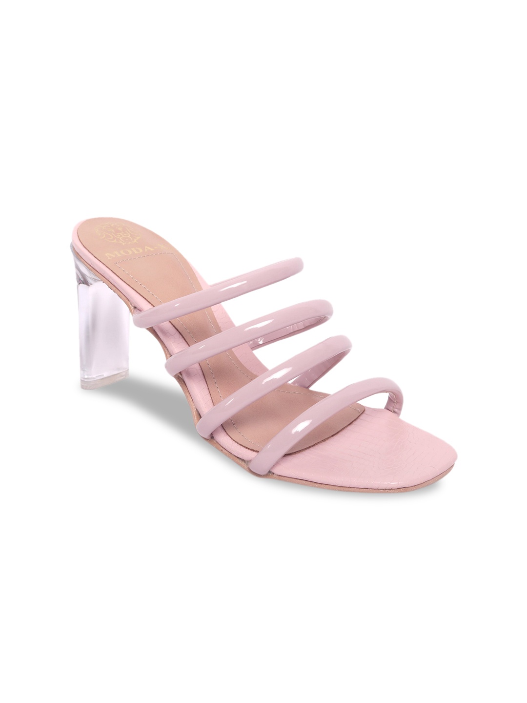 

MODA-X Peach-Coloured Solid Party Block Heels