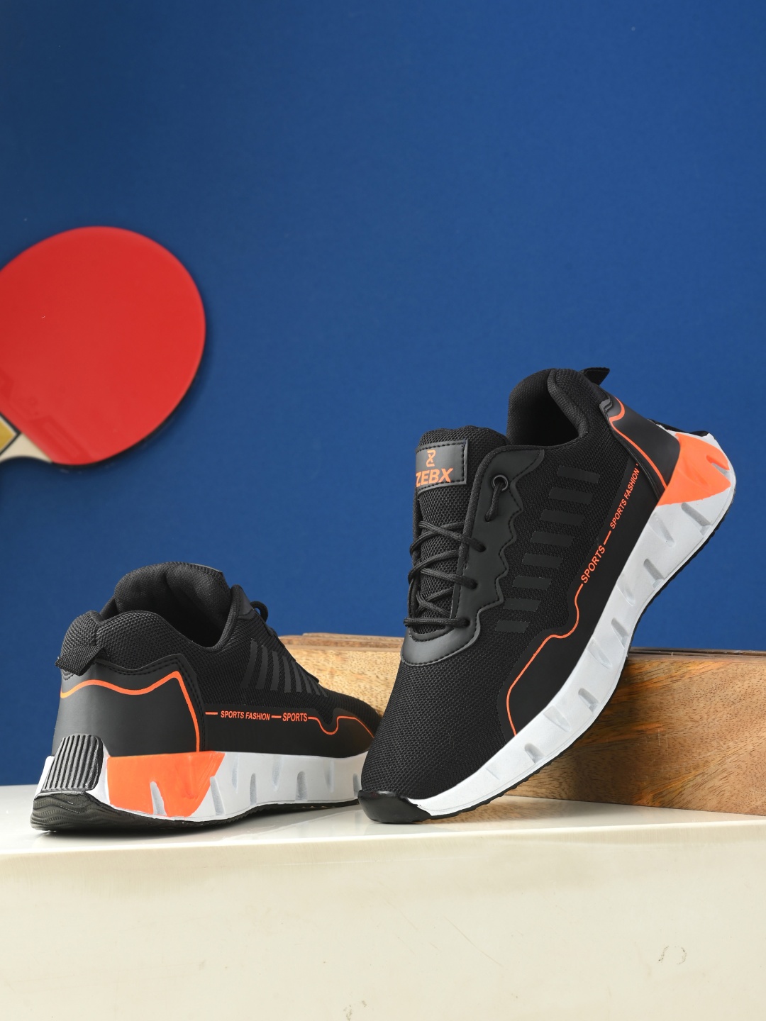 

ZEBX Men Black Sneakers