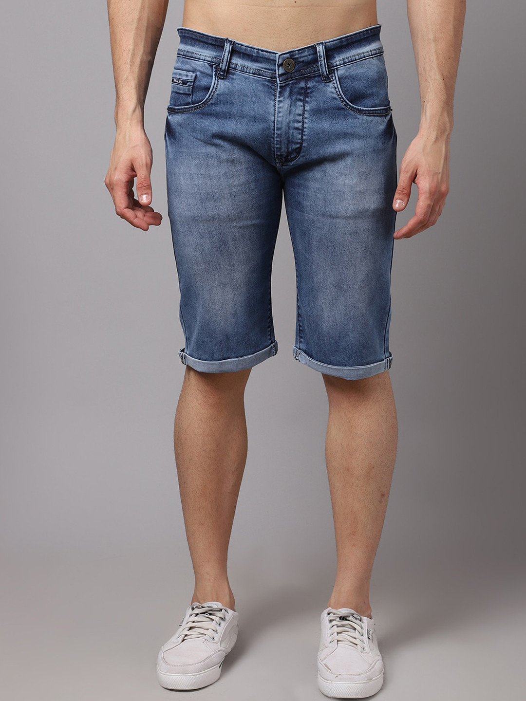 

Rodamo Men Blue Slim Fit Denim Shorts